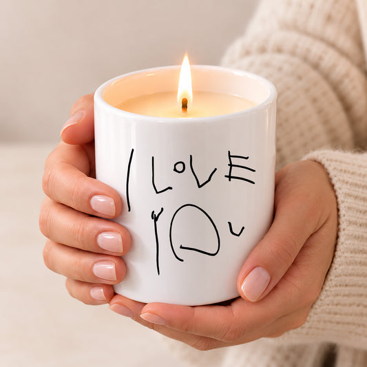 Christmas Candle Made From Loved One's Handwriting | Hand-Poured Soy Wax