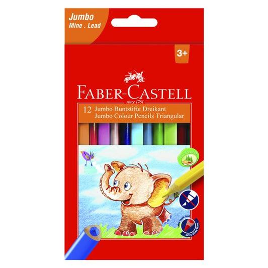 Faber-Castell Jumbo Triangular Colour Pencils – Box of 12