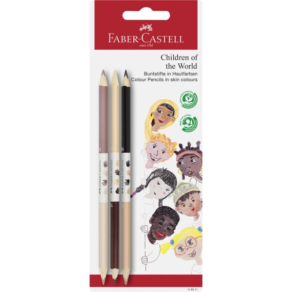 Faber-Castell Children of the World Skin Tone Colour Pencils – 3 Pack