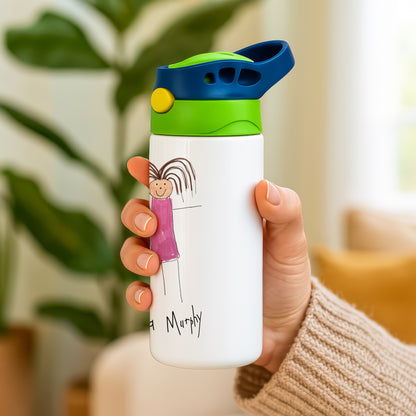 School Water Bottle Made From Your Children's Artwork