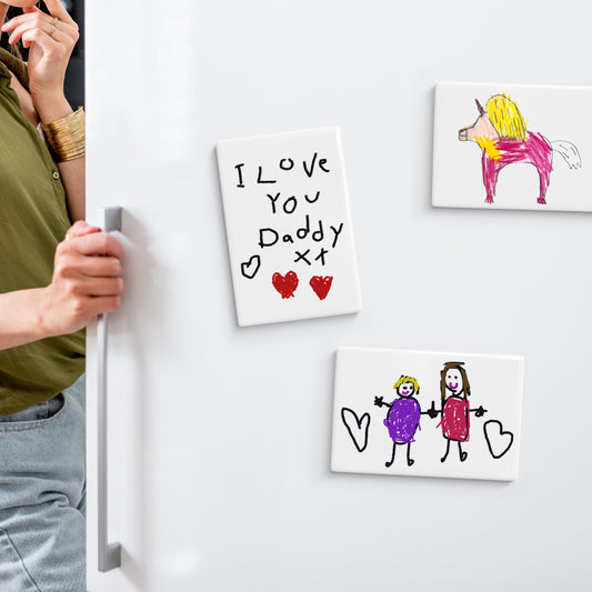 Family Magnets made from Children's Drawing | Little Heirloom