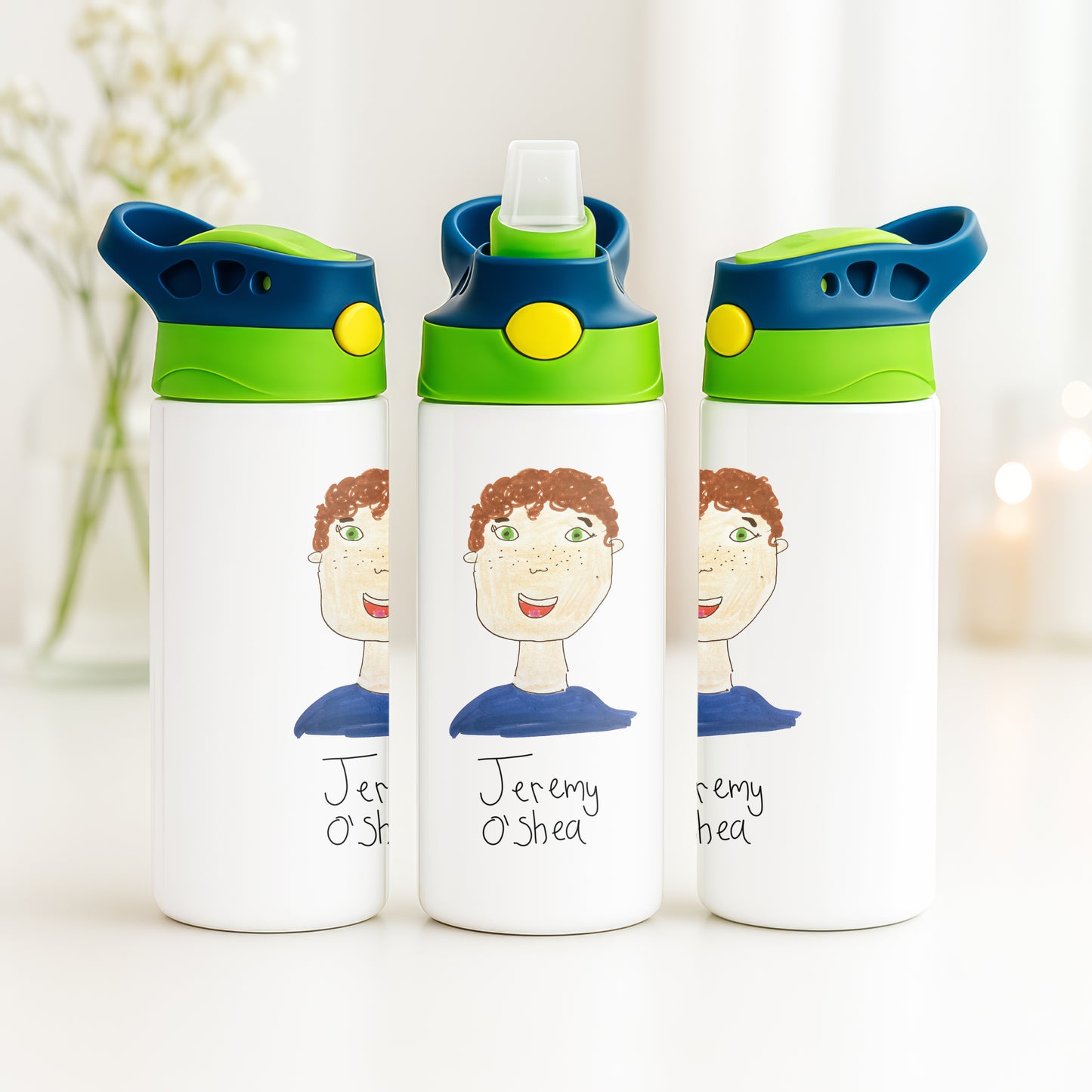 School Water Bottle Made From Your Children's Artwork