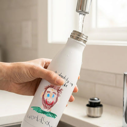 Child's Drawing of Daddy on a Water Bottle | Gifts for Dads | Little Heirloom