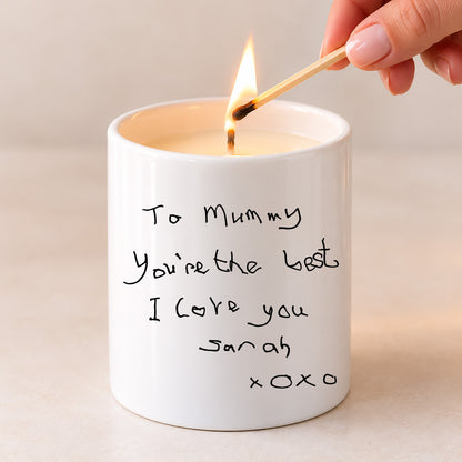 Christmas Candle Made From Loved One's Handwriting | Hand-Poured Soy Wax