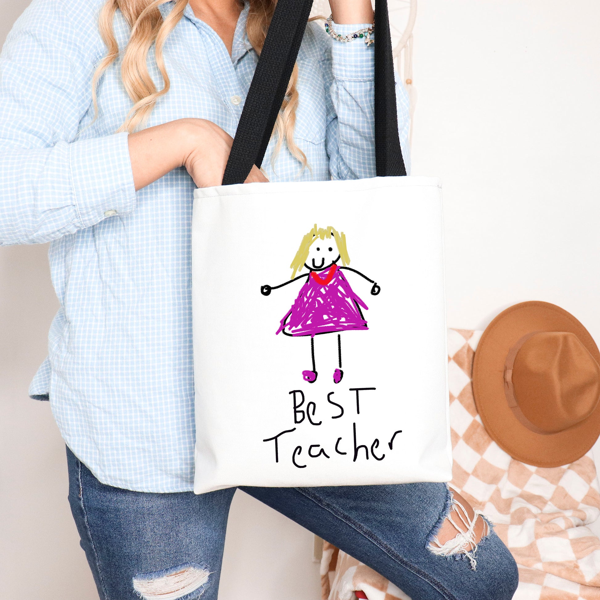 Teacher Tote Bag Made from Children's Artwork | Little Heirloom