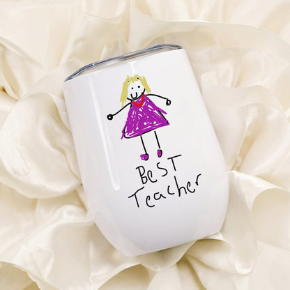 Travel Tumbler for Teachers made with Child's Artwork |Little Heirloom