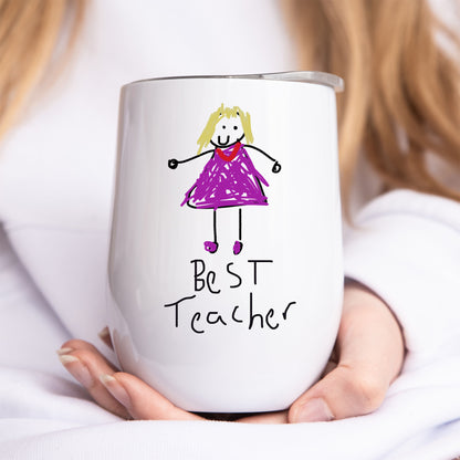 Travel Tumbler for Teachers made with Child's Artwork |Little Heirloom