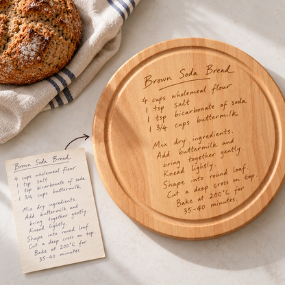 Wooden Bread Board Engraved with Your Loved One's Handwriting