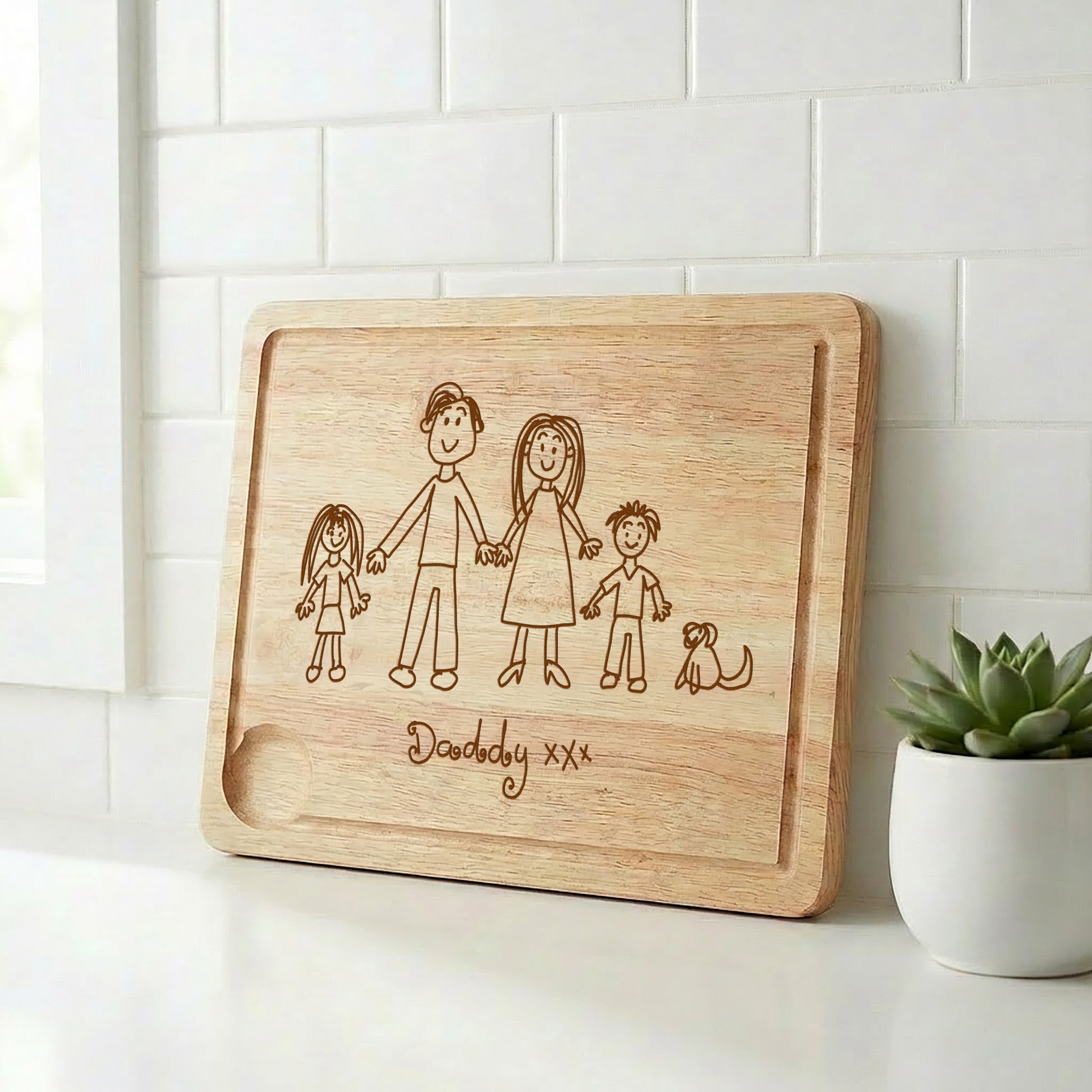 Chopping Board For Dads with Child's Drawing | Father's Day Gifts | Little Heirloom