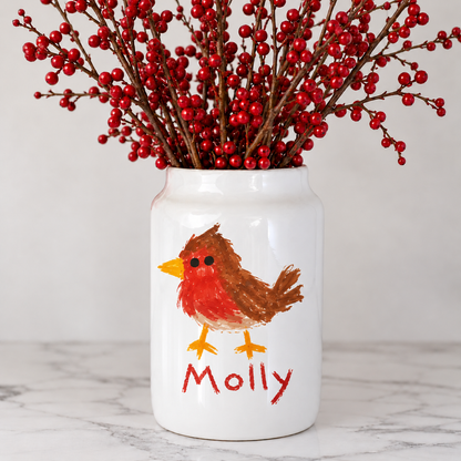 Christmas Vase Made From Your Children's Artwork