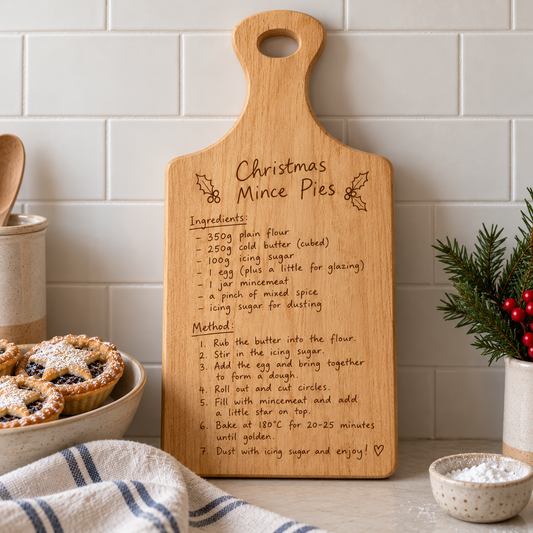 Christmas Recipe Board Engraved with Your Loved One's Handwriting
