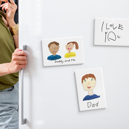 Ceramic Magnets for Daddy Made with Children's Drawings | Gifts for Dads | Little Heirloom