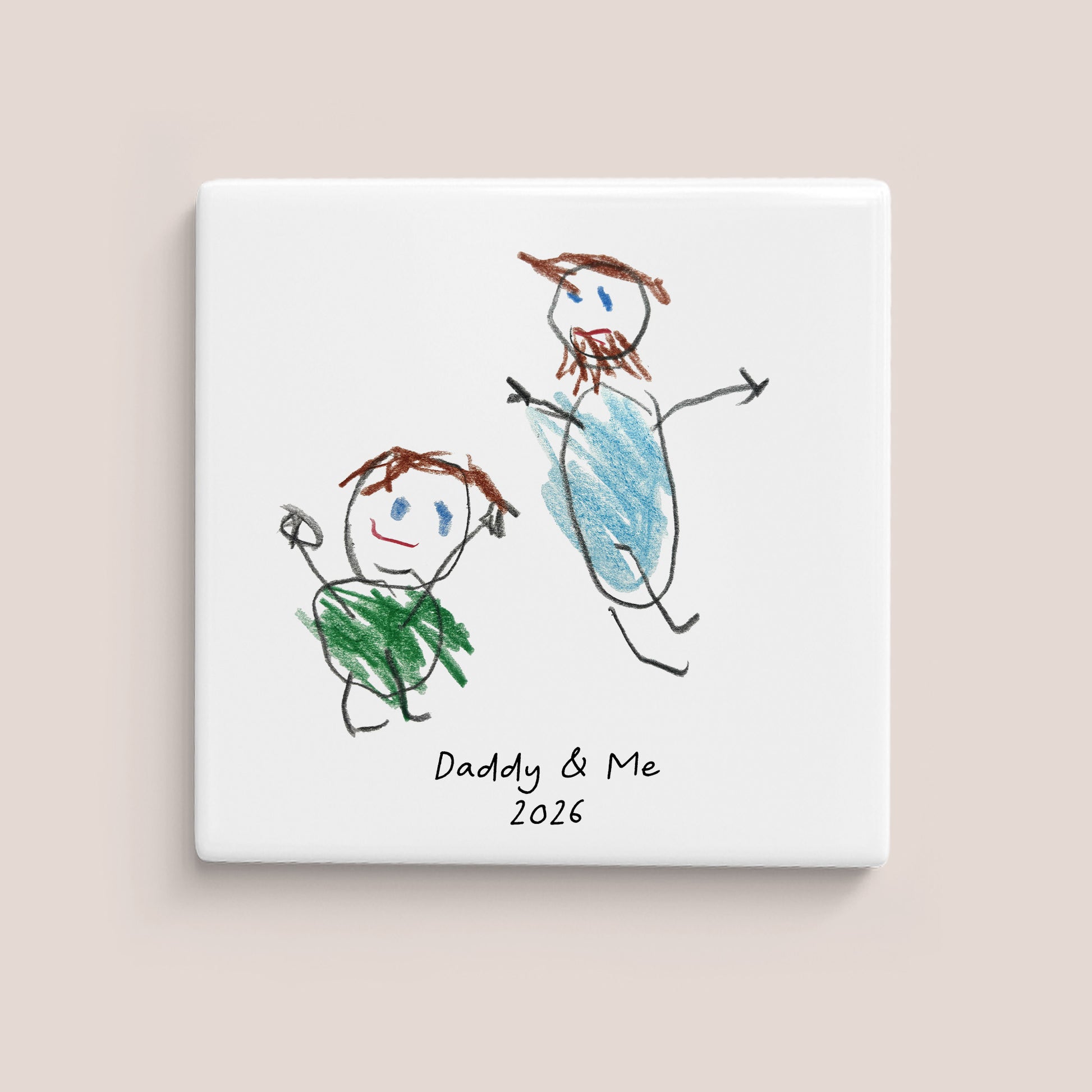 Daddy & Me Magnet | Magnet with Child's Drawing of Daddy | Gifts for Dad | Little Heirloom