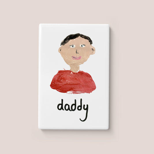 Daddy Magnet with Child's Drawing of Daddy | Gifts for Dad | Little Heirloom