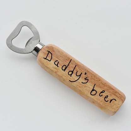 Wooden Bottle Opener engraved with Children’s Artwork