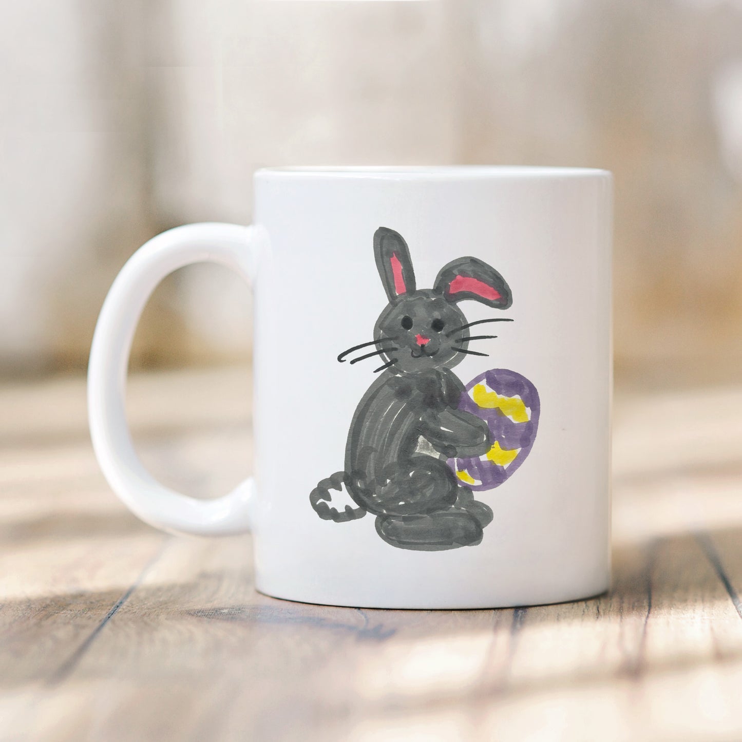 Easter Bunny Mug with Children's Drawing | Little Heirloom