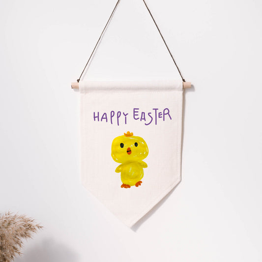 Happy Easter Chick Banner painted by a Child | Little Heirloom