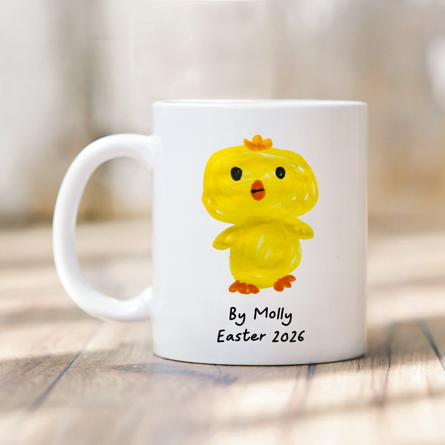 Easter Chick Mug with Children's Drawing and Date | Little Heirloom