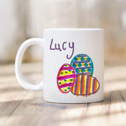 Easter Eggs Mug with Children's Drawing and Name | Little Heirloom