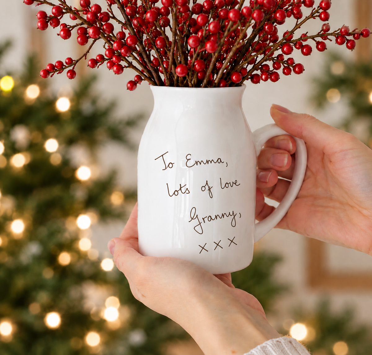 Christmas Milk Vase Made From Your Children's Artwork