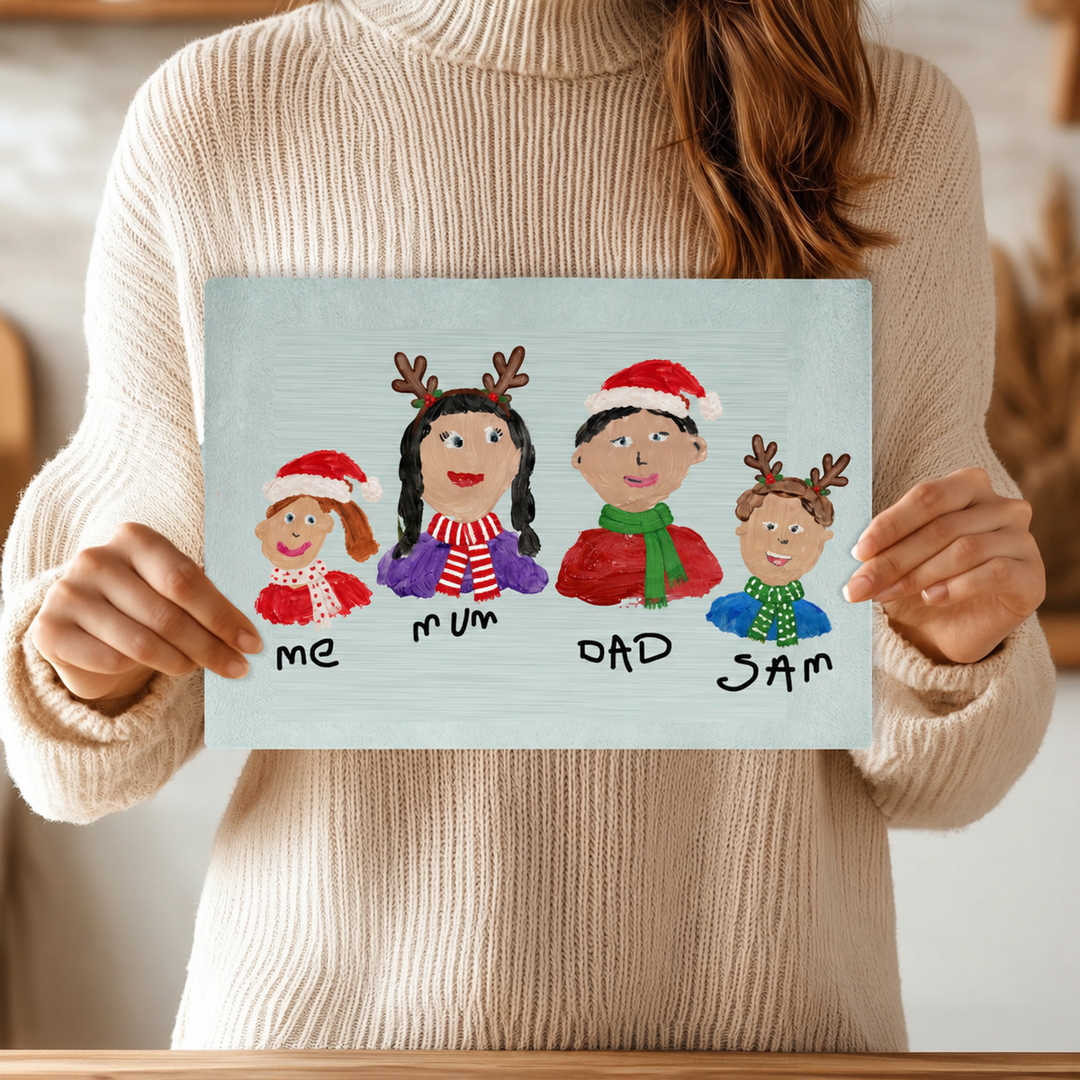 Christmas Glass Chopping Board Made From Your Children's Artwork