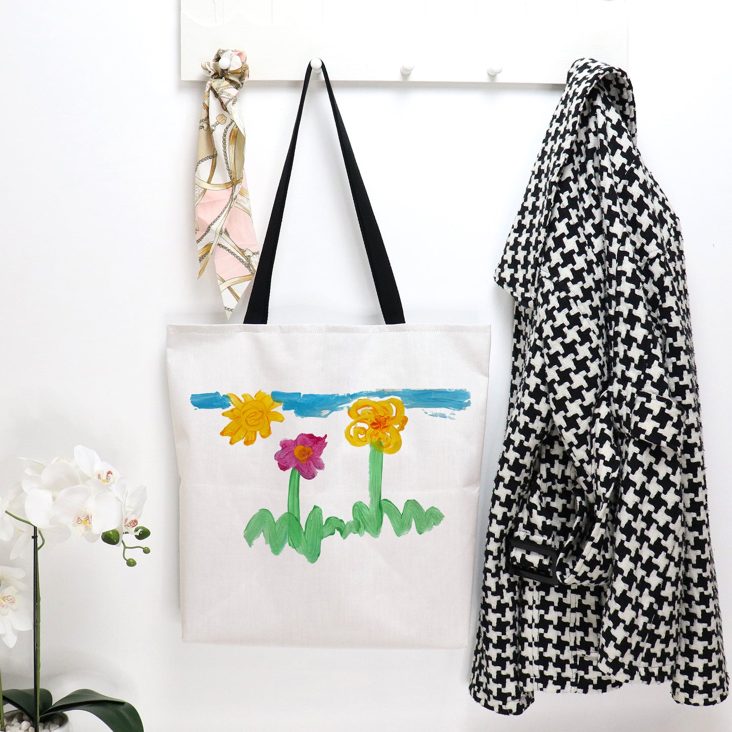 Canvas Tote Bag printed with your Child's Painting or Drawing | Little Heirloom 