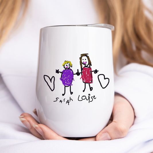 Travel Tumbler for Teachers made with Child's Artwork |Little Heirloom