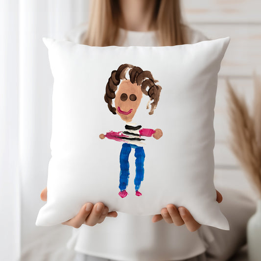 Cushion Cover printed with Child's Painting of Gabby | Little Heirloom