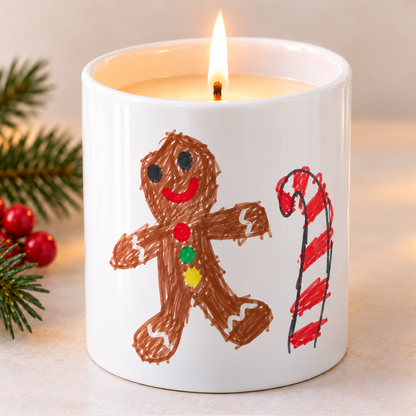 Christmas Candle Made From Your Children's Artwork | Hand-Poured Soy Wax