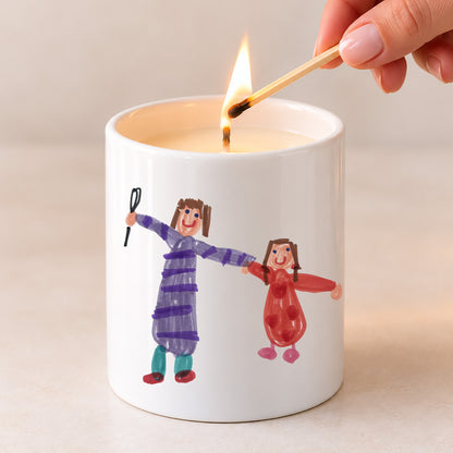 Christmas Candle Made From Your Children's Artwork | Hand-Poured Soy Wax