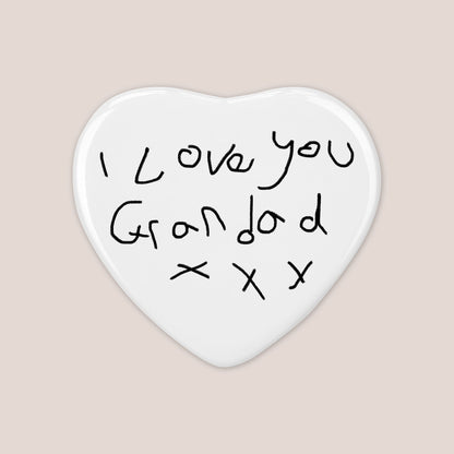 I love you Grandad Magnets made from Children's Drawings | Little Heirloom