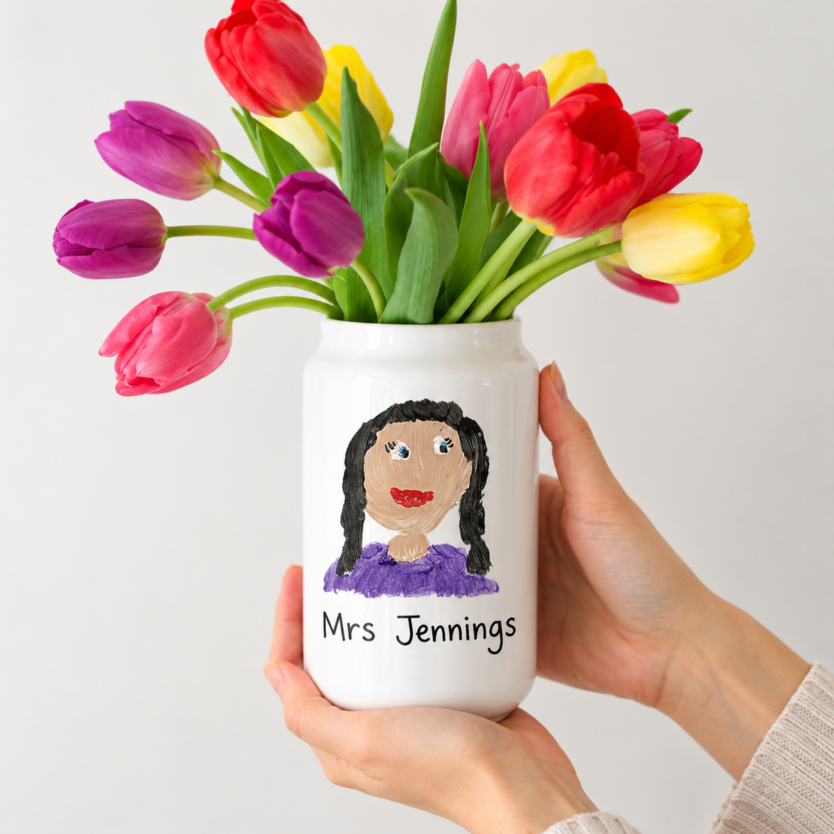 Vase for Teachers Made From Children's Artwork