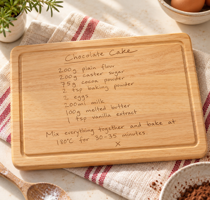 Wood Chopping Board Engraved with Your Loved One's Handwriting