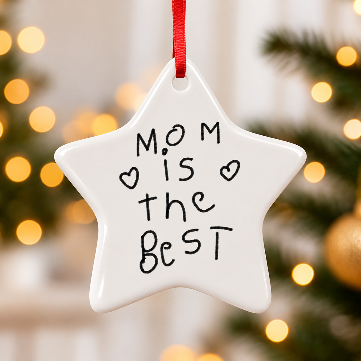 Star Christmas Tree Decoration Made From Your Children's Artwork