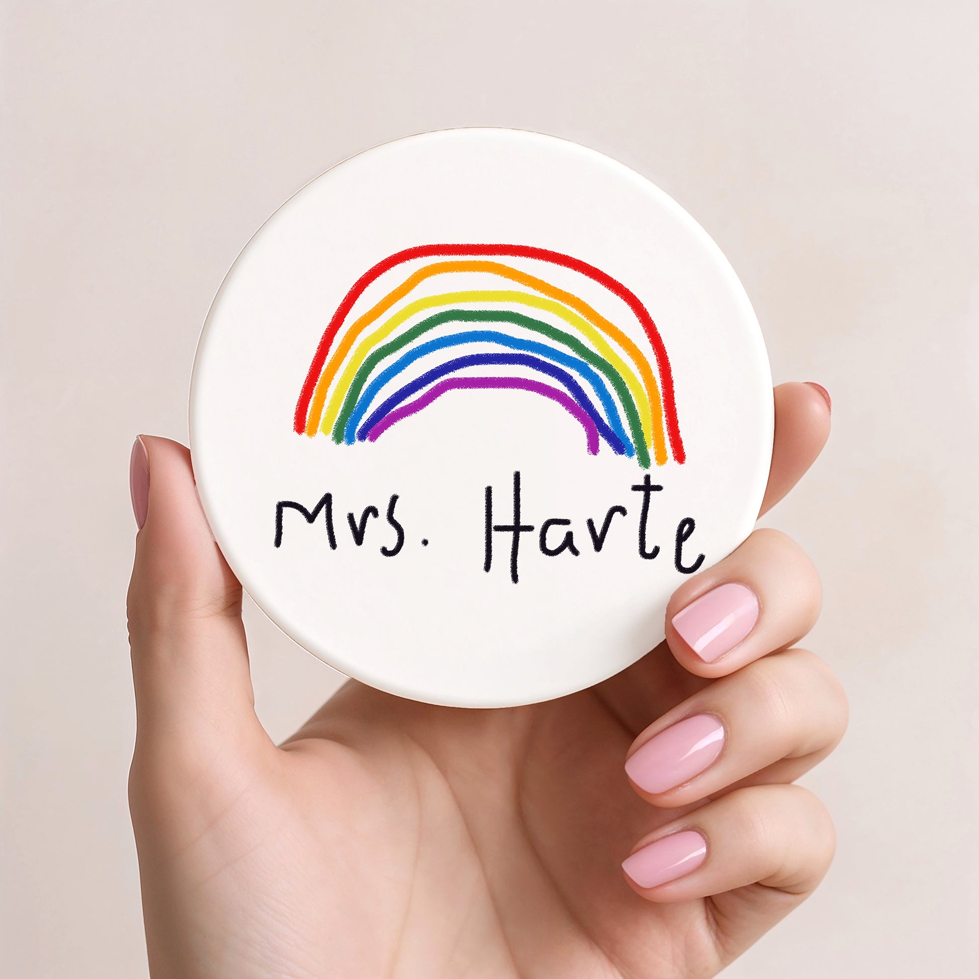 Ceramic Coaster for Teachers made with Child's Artwork |Little Heirloom