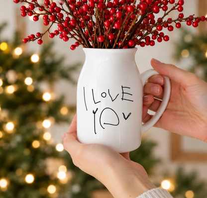 Christmas Milk Vase Made From Your Children's Artwork