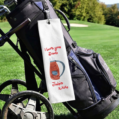 Golf Towel with Child's Drawing | Gift for Dads | Little Heirloom