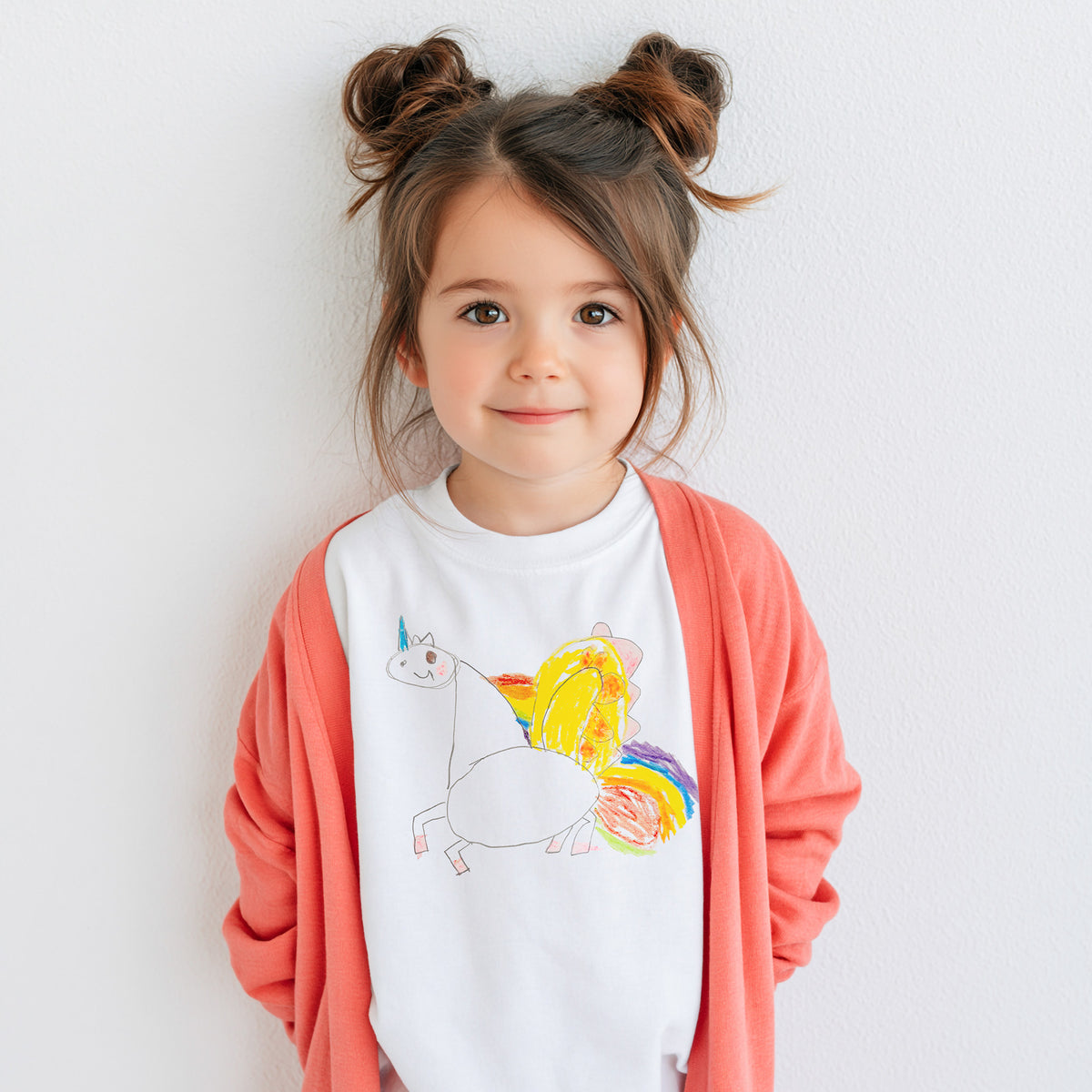Childs drawing of a unicorn on a t-shirt | Little Heirloom 