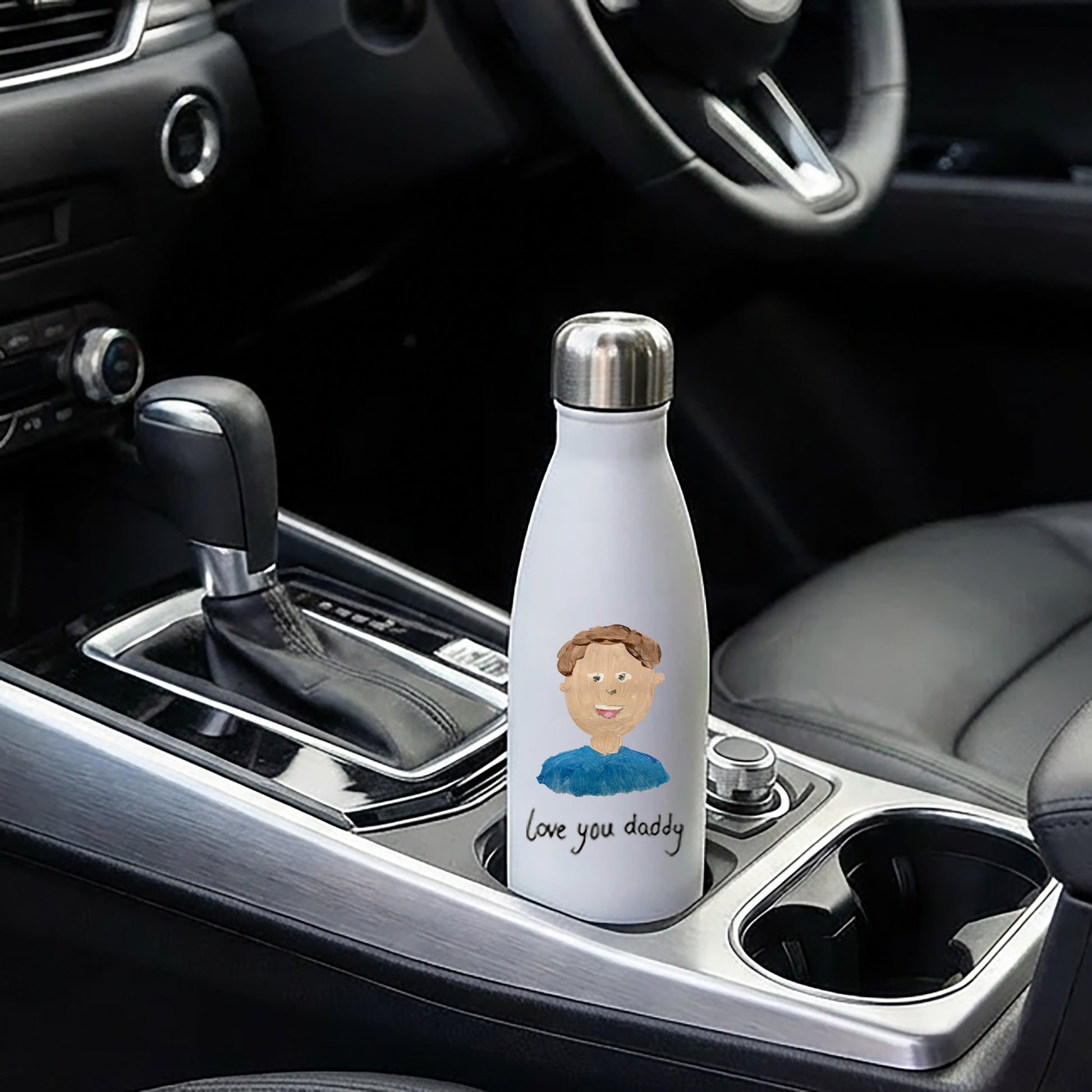 Child's Drawing of Daddy on a Water Bottle | Gifts for Dads | Little Heirloom