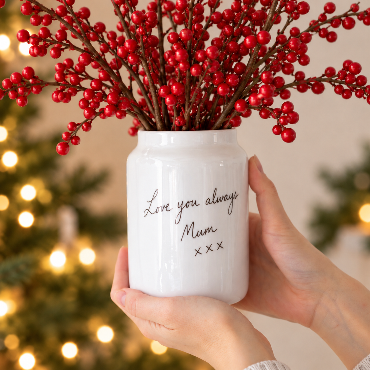 Christmas Vase Made From Your Children's Artwork