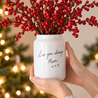 Christmas Vase Made From Your Children's Artwork