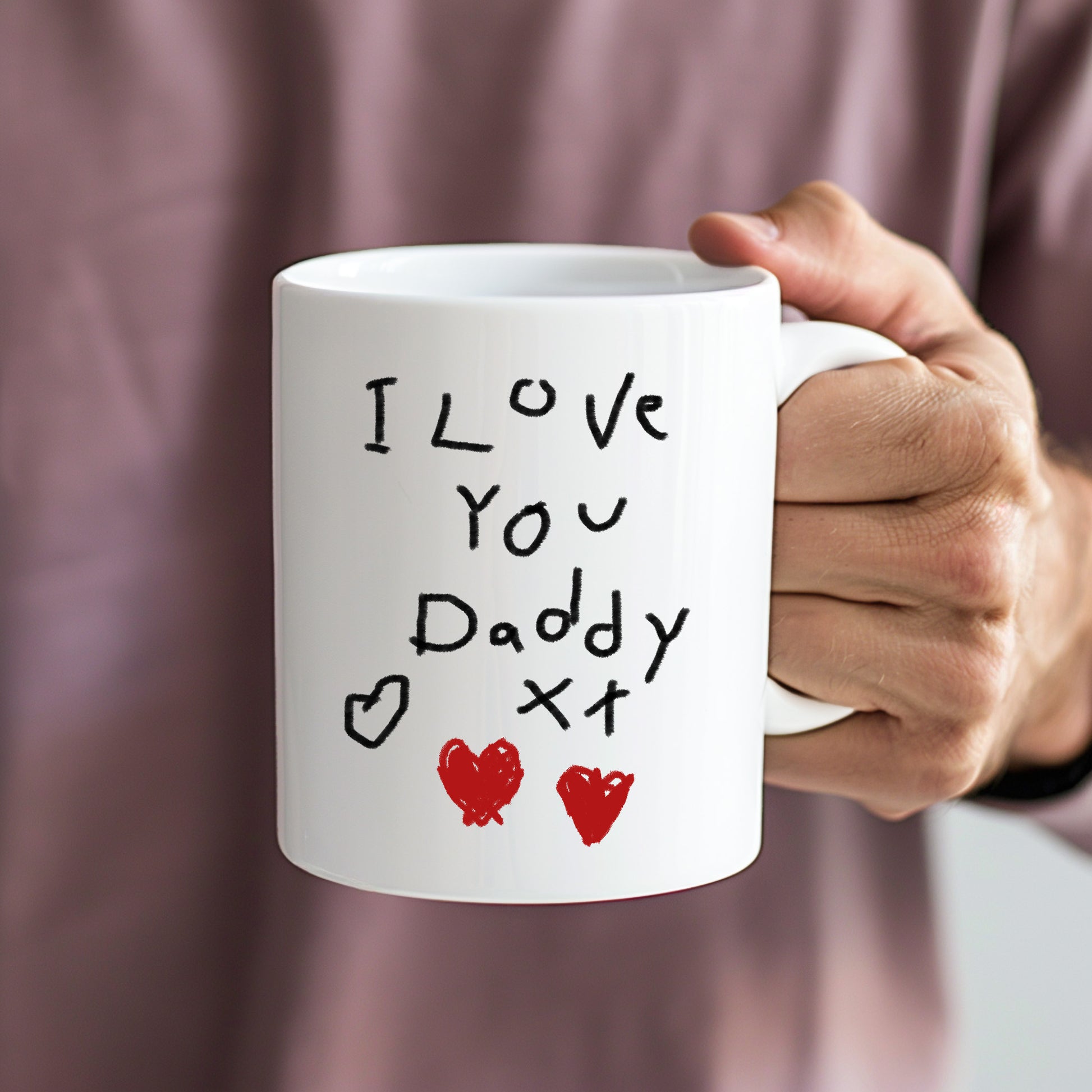 I love you daddy Mug made from Childs Drawing | Gifts for Dad | Little Heirloom