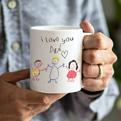 I love you dad Mug made from Childs Drawing | Gifts for Dad | Little Heirloom