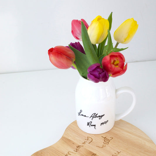 Milk Vase Made From Your Loved One's Handwriting