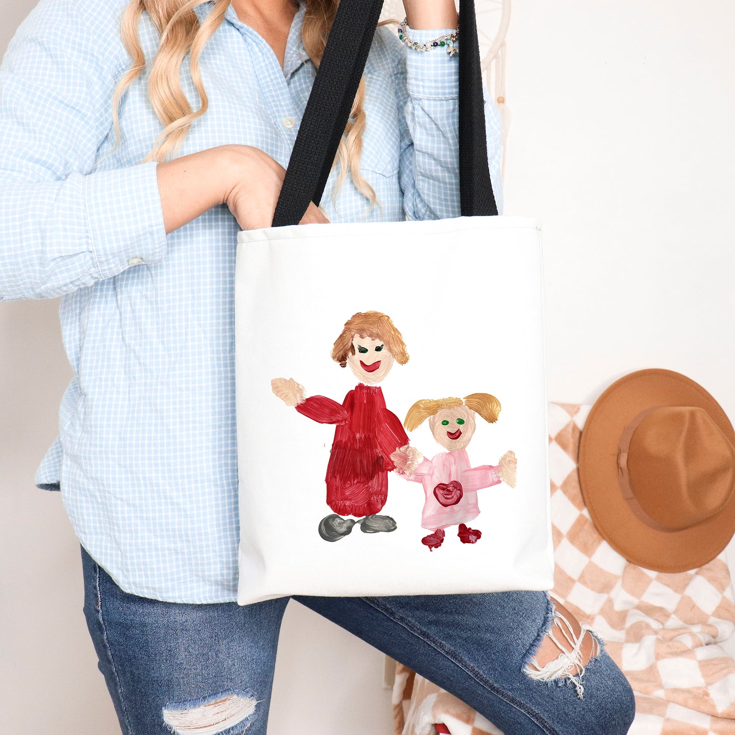 Canvas Tote Bag printed with your Child's Painting or Drawing | Little Heirloom 