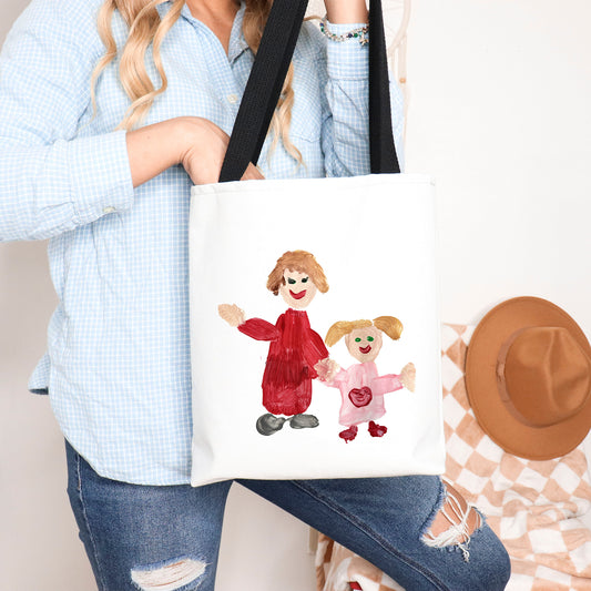 Canvas Tote Bag printed with your Child's Painting or Drawing | Little Heirloom 