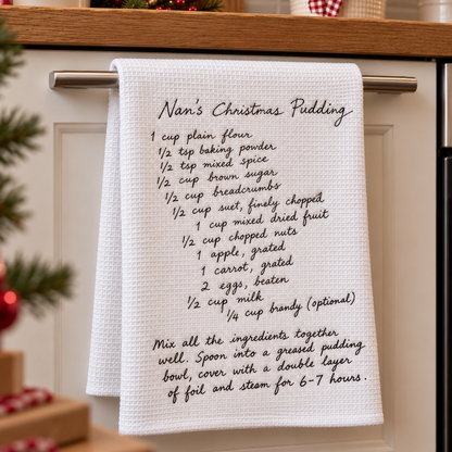 Christmas Tea Towel Made From Your Loved Ones Handwriting