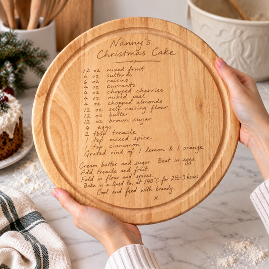 Christmas Cake Board Engraved with Children’s Artwork
