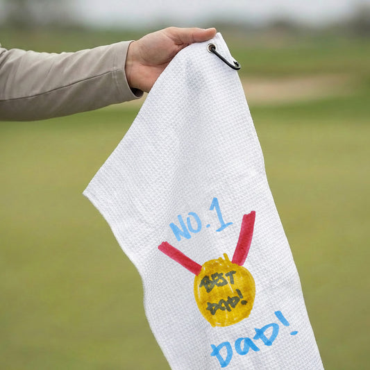 Golf Towel with Child's Drawing | Gift for Dads | Little Heirloom