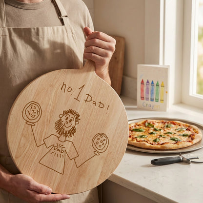 Wood Pizza Board For Dads With Kid's Artwork | Father's Day Gifts | Little Heirloom